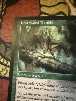 Mtg Magic Misprint Black Ink Heartwood Treefolk Misprint Error Card - Image 3