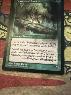 Mtg Magic Misprint Black Ink Heartwood Treefolk Misprint Error Card - Image 4