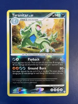Tyranitar 17/123 Reverse Holo Rare DP Mysterious Treasures Pokemon Card NM/MINT - Image 1