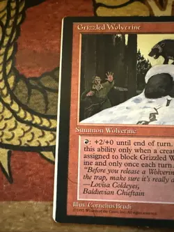 Mtg Magic Ice Age Misprint Miscut Sheet Edge Grizzled Wolverine Error Card - Image 2