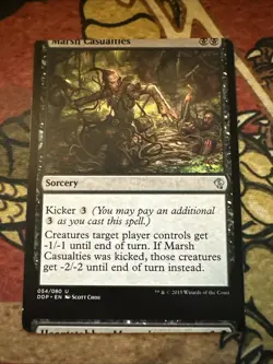 Mtg Magic Duel Deck Misprint Miscut Marsh Casualties Error Card - Image 1