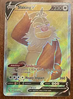 Pokemon Go TCG Slaking v Full Art Holo Ultra Rare Card 077/078 - Image 1