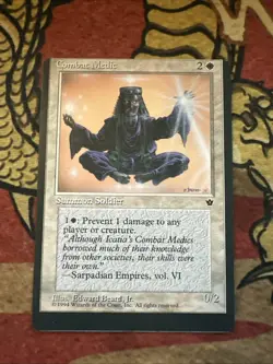 Mtg Magic Fallen Empires Combat Medic Misprint Error Miscut Front Card - Image 1