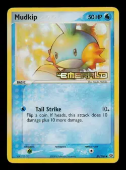 Pokemon Card Mudkip 56/106 ex Emerald Reverse Holo Foil Vintage Rare MP 2005 - Image 1