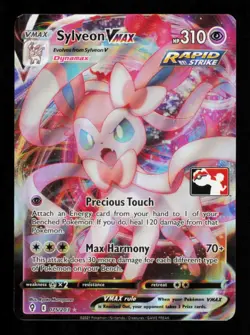 Pokemon Card Sylveon VMAX 075/203 Prize Pack Series 2 Two Promo Stamp NM 2021 - Image 1
