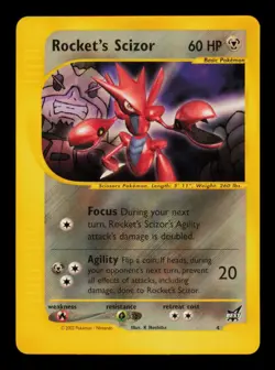Pokemon Card Rocket's Scizor 4 Best of Game Promo WOTC Wizards Rare NM 2002 - Image 1