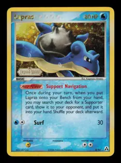Pokemon Card Lapras 8/92 ex Legend Maker Reverse Holo Foil Rare MP 2006 - Image 1