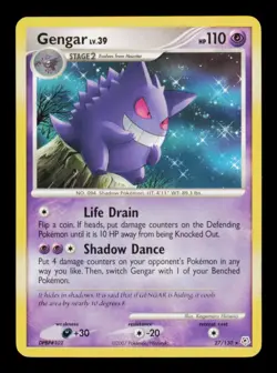 Pokemon Card Gengar 27/130 Diamond & Pearl DP Rare Vintage lv.39 39 MP 2007 - Image 1