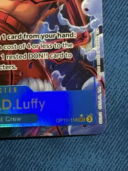Monkey.D.Luffy OP11-118 SEC Alt Art ONE PIECE A Fist of Divine Speed ENGLISH - Image 2