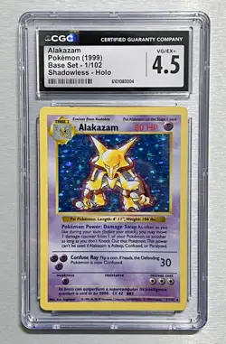 CGC 4.5 Shadowless Alakazam Base Set Holo 1/102 Pokemon Card 1999 - Image 1