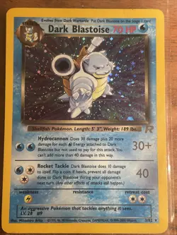 Pokemon TCG Dark Blastoise Holo Rare Card 3/82 LP Condition - Image 2