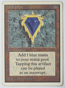 Mox Sapphire Unlimited Magic Card Power 9 MTG 1993 - Image 1