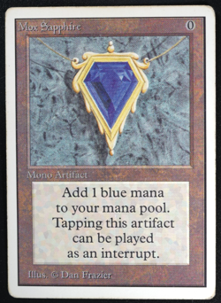 Mox Sapphire Unlimited Magic Card Power 9 MTG 1993 - Image 3