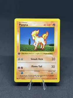Pokemon Ponyta Base Set Shadowless 1st Edition Card 60/102 40 HP - Image 1