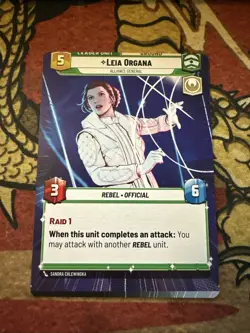 Star Wars Unlimited Leia Organa Leader Hyperspace Misprint Miscut Error Card - Image 1