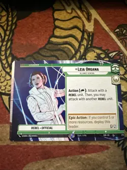 Star Wars Unlimited Leia Organa Leader Hyperspace Misprint Miscut Error Card - Image 2