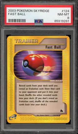 Pokemon Fast Ball Skyridge #124 PSA 8 - Image 1