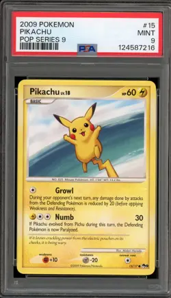 Pokemon Pikachu POP Series 9 #15 PSA 9 Mint - Image 1