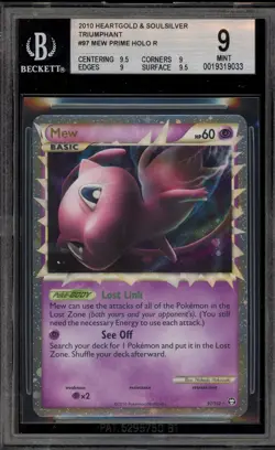 Pokemon Mew Prime Triumphant Holo Ultra Rare #97 BGS 9 Mint - Image 1