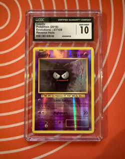 Pokemon TCG Card 2016 XY Evolutions Gastly 47/108 Reverse Holo CGC 10 - Image 1