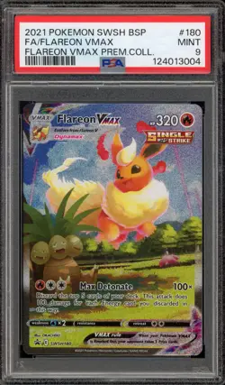 Pokemon Flareon VMAX Premium Coll. Full Alt Art Promo SWSH180 PSA 9 Mint - Image 1