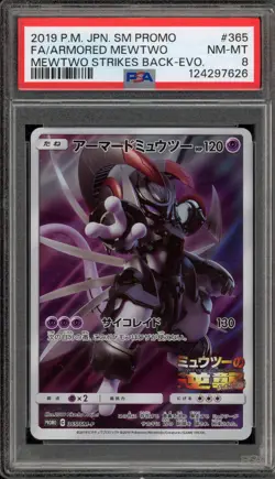 Pokemon Armored Mewtwo Strikes Back Evo. Japanese Full Art Promo 365/SM-P PSA 8 - Image 1