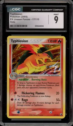 Pokemon Typhlosion EX Unseen Forces Holo Rare #17 CGC 9 Mint - Image 1
