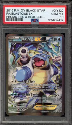Pokemon Blastoise EX Red & Blue Coll. Black Star Full Art Promo XY122 PSA 10 - Image 1