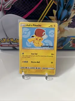 Pokemon Pikachu TCG Ash's Pikachu #SM113 SM Promos - Image 1