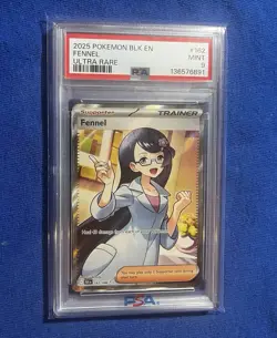 2025 POKEMON BLK EN-BLACK BOLT ULTRA RARE #162 FENNEL PSA 9 - Image 1