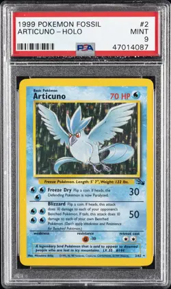 1999 POKEMON FOSSIL #2 ARTICUNO-HOLO PSA 9 - Image 1