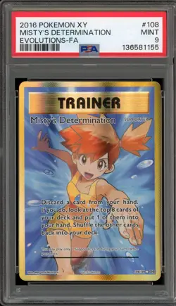 Pokemon Misty's Determination XY Evolutions Full Art #108 PSA 9 Mint - Image 1