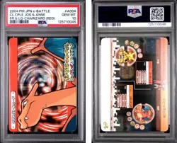 PSA 10 2025 CERT CHARIZARD/ALAKAZAM 2004 POKEMON JAPANESE E BATTLE FRLG #A004 - Image 1