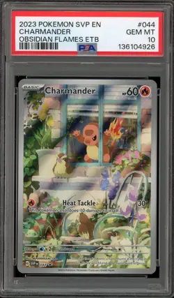 Pokemon Charmander Obsidian Flames ETB Promo SVP EN 044 PSA 10 Gem Mint - Image 1