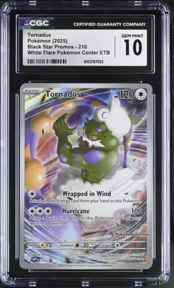 Tornadus *CGC 10* Illustration Rare *White Flare PC ETB Promo* #210*2025*Pokemon - Image 1