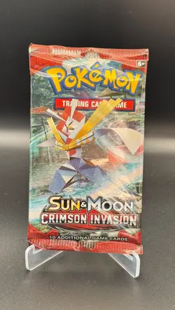 Pokemon Sun & Moon Crimson Invasion Booster Pack SEALED Kartana Art Unweighed - Image 1