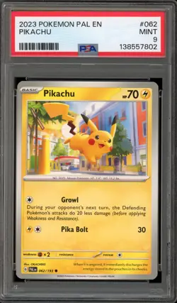 Pokemon Pikachu Paldea Evolved #062 PSA 9 Mint - Image 1