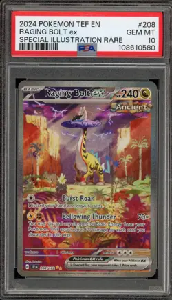 Pokemon Raging Bolt ex Temporal Forces Special Illustration Rare #208 PSA 10 - Image 1