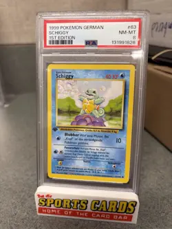 1999 Pokemon German Schiggy 1st First Edition 63/102 PSA 8 Squirtle - Image 1