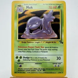 Muk - 13/62 - Fossil Set - Unlimited - Holo Rare - Pokemon - WOTC - Played - Image 1