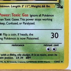 Muk - 13/62 - Fossil Set - Unlimited - Holo Rare - Pokemon - WOTC - Played - Image 4