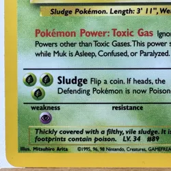 Muk - 13/62 - Fossil Set - Unlimited - Holo Rare - Pokemon - WOTC - Played - Image 5