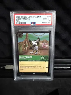 2023 DISNEY LORCANA EN 1-THE FIRST CHAPTER MICKEY MOUSE - STEAMBOAT PILOT PSA 10 - Image 1
