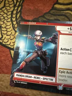 Star Wars Unlimited Sabine Wren Leader Hyperspace Misprint Crimp Error Card - Image 2