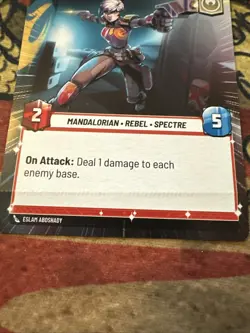 Star Wars Unlimited Sabine Wren Leader Hyperspace Misprint Crimp Error Card - Image 4
