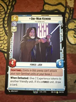 Star Wars Unlimited Spark Of Rebellion Obi-wan Kenobi Crimp Misprint Error Card - Image 1