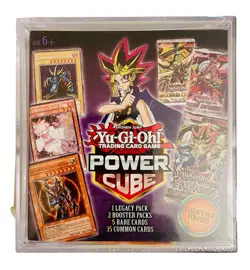 Yu Gi OH power cube 1 legacy pack 2 booster packs 5 rare cards 35 common cards - Image 1