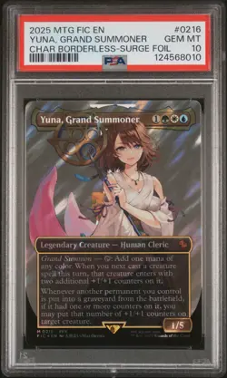 PSA 10 Magic the Gathering MTG Yuna, Grand Summoner Surge Foil 216 Final Fantasy - Image 1