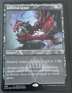 FOIL PROMO INFERNAL GRASP MISPRINT- Miscut/Off-Centered - Magic the Gathering - Image 1