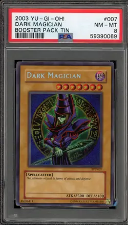 Yu-Gi-Oh! Dark Magician Booster Pk. Tin Secret Rare BPT-007 PSA 8 - Image 1